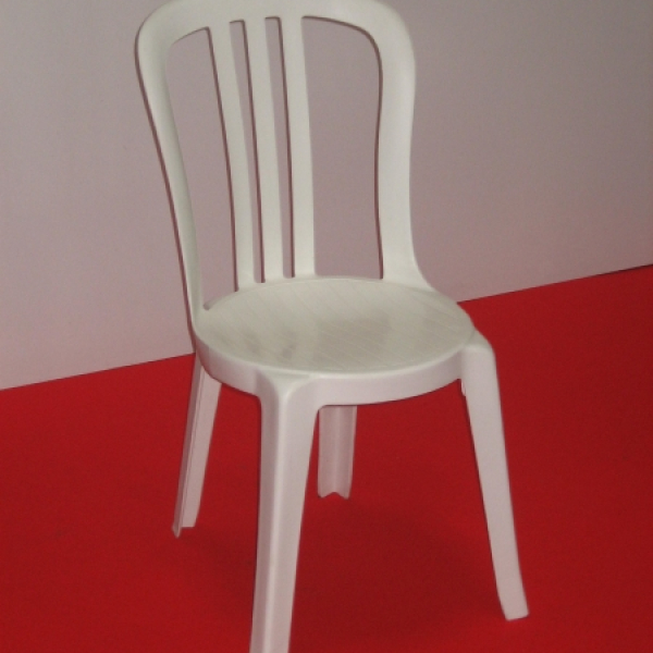 Chaise PVC blanche, modèle MIAMI
